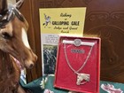 Vintage Horsehead Tie Bar  1940s Silver Plated Dude Ranch Souvenir  nib 