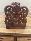 Vintage Hand Carved Wooden Floral Expandable Sliding Book Holder India