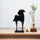 Modern Horse Figurine  Black Ceramic Decorative Statue  Handmade Figurines