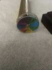 Vintage Brass 2 Wheel Kaleidoscope 9  With Wood Base See Details