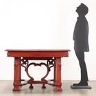 Antique Table Art Nouveau Painted Walnut Extendable Italy Xx Century Original