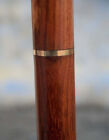 Vintage Walking Stick With Brass Silver Head Handle Antique Style Wood Cane Gift