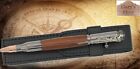 30 Caliber Bolt Action Ballpoint Pen Gun Metal Compass   Free Pu Leather Case