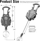 2pack Heavyduty Retractable Keychain tactical Id Badge Holder Reel Carabinerclip