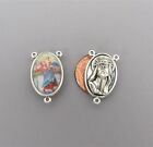 3 Pc Saint St  Christopher Rosary Center Italy Rosaries Centerpiece E114 Silver