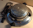 Art Deco Superlectric Chrome Waffle Iron W bakelite Handles