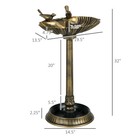 32  Antique Bird Bath Decorative Birdbath Bird Feeder Bowl With Planter Pedestal