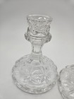 2 Glass Candlesticks  Indiana Glass  Round Geometric Pattern