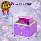 Preserved Purple Rose Gift Box Heart Necklace I Love You Women Gift From Usa