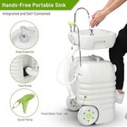 Upgraded Portable Sink Rolling Hand Wash Basin Stand With Towel Holder