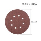 10pcs 7 Inch 8 Hole Hook And Loop Sanding Disc 80 Grit Flocking Sandpaper New