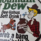 Vintage Mountain Dew Porcelain - Gas Pump Plate Soda Bottles Scooby Doo Sign