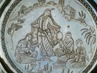 Pershian Art Exhibition  Antique Solid Silver Round Tray Dish Pictorial