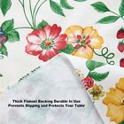 52x70 Vinyl Tablecloth Flannel Backed Floral Pattern Berry Garden Outdoor Indoor