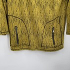 Ali Miles Shirt Womens Small Yellow Geometric Tunic Zip Pockets Long Sleeve