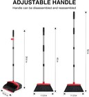Us Stock Nacena 52 Broom Dustpan Set Adjustable Handle Black Red Cleaning