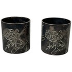 Antique Victorian Silverplate Napkin Rings Best Wishes Wishbones Dark Pair