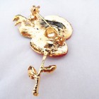 Red Rhinestone Brooch Crystal Enamel Pin Red Flower Brooch Christmas Decor   