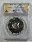 1964 Canada  1 Proof Like Silver Coin Graded Ms 67 Dcam By Anacs