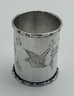 Beautiful Asian Antique Chinese Export Silver Engraved Sterling Napkin Ring