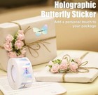 100pc Metal Holographic Thank You Stickers Rainbow Foil Self Adhesive Butterfly