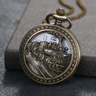 Antique Bronze Steam Trains Patterned Quartz Pocket Watch Necklace Sweater Chain