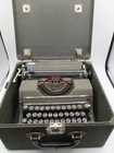 Vintage Underwood Champion Portable Manual Typewriter Black Green Keys With Case