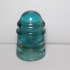 Vintage Hemingray No  12 Aqua Blue Glass 3 75  Insulator Made In U s a 