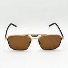 Prada Spr 58y Pilot Sunglasses Gold Frame Brown Lens Havana Men Made In Italy