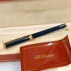 Nos Rare 1980s St Dupont Dark Blue Fountain Pen 18k Gold Nib Original Mint Vp136