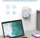 4 Outlet Extender Indoor Grounded  Surge Protector Wall Adapter Tap 1625w    