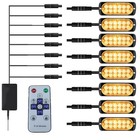 8-pack 12 Led Vehicles Trucks Emergency Strobe Lights Kit  8 Packs Oval Amber