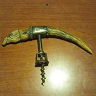 Sterling Silver Elephant Handle Stag Antler Corkscrew Animal Barware Collectible
