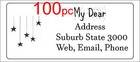 100 Personalised Return Address Label Custom Mailing Sticker 56x25mm Stars