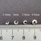 Crimp Bead Covers Sterling Silver Beads - Package Of 25 - 2 5mm 3mm 3 5mm 4 5mm