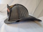 Early Hook   Ladder Metal Fire Helmet With Leather Sfd Cairns   Bros Badge 