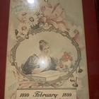 Vintage February 1899 Coca-cola Calender 25 1 4    X 14 1 4    Wood Frame
