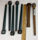 Antique Vintage Wood Thread Spools Bobbins Primitives Lot 7    8 5    9    Blue Wooden
