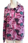 Ladies Large Pink Hoodie Pullover Hooded Jacket Soft Stretch Watercolor