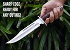 Custom Handmade Damascus Bowie Knife 13   Overall With Horizontal Leather Sheath