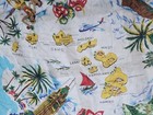 Vintage Collectible Hawaiian Hawaii Souvenir Map Scarf Scarve Frameable 33 X 35 