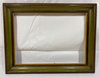 Vintage Brown   Green Solid Oak Wood Frame Gold Liner Fits 14 x10  Mid Century