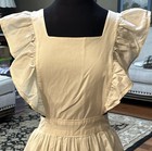 Handmade Apron Pinafore Cotton Muslin Back Tie   Buttons Small-medium