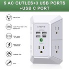 Wall Charger Surge Protector 5 Outlet Extender 4 Usb Ports 4 8a Power Strip