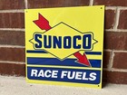 Sunoco Race Fuels Oil Gasoline Vintage Reproduction Advertising Sign Garage 