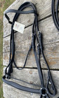 Silver Fox Black English Weymouth Double Show Bridle W 2 Sets Reins Full Horse