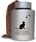 Stainless Steel Pet Memorial Urn For Cats   Small Dogs With Secure Lid Keepsake