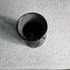 Black On Dark Gray Talavera Vase Mexican Art Hand Painted Beautiful Design
