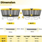 15 Ft Outdoor Trampoline W non-slip Ladder  Enclosure Net And Anti-rust Coating