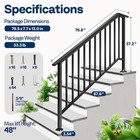 2pcs Step Handrail Stair Railing For 6 Step Outdoor Galvanized Steel Hand Rail
